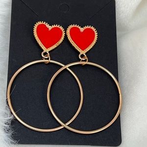 ❤️RED HEART HOOP EARRINGS❤️